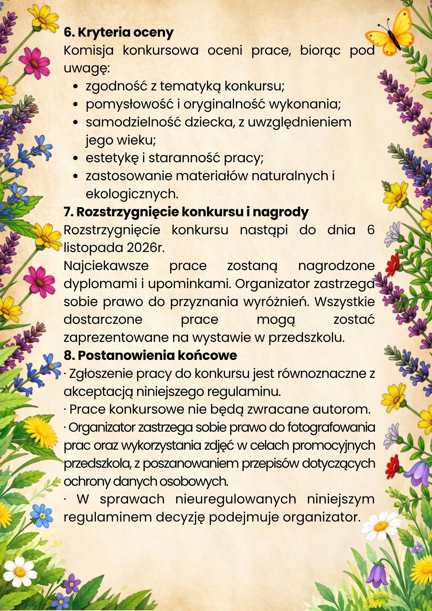 Konkurs plastyczno-techniczny "Zielnik małego odkrywcy przyrody"