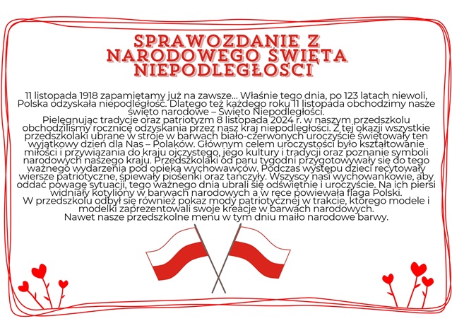 Sprawozdanie z obchodów Narodowego Święta Niepodległości