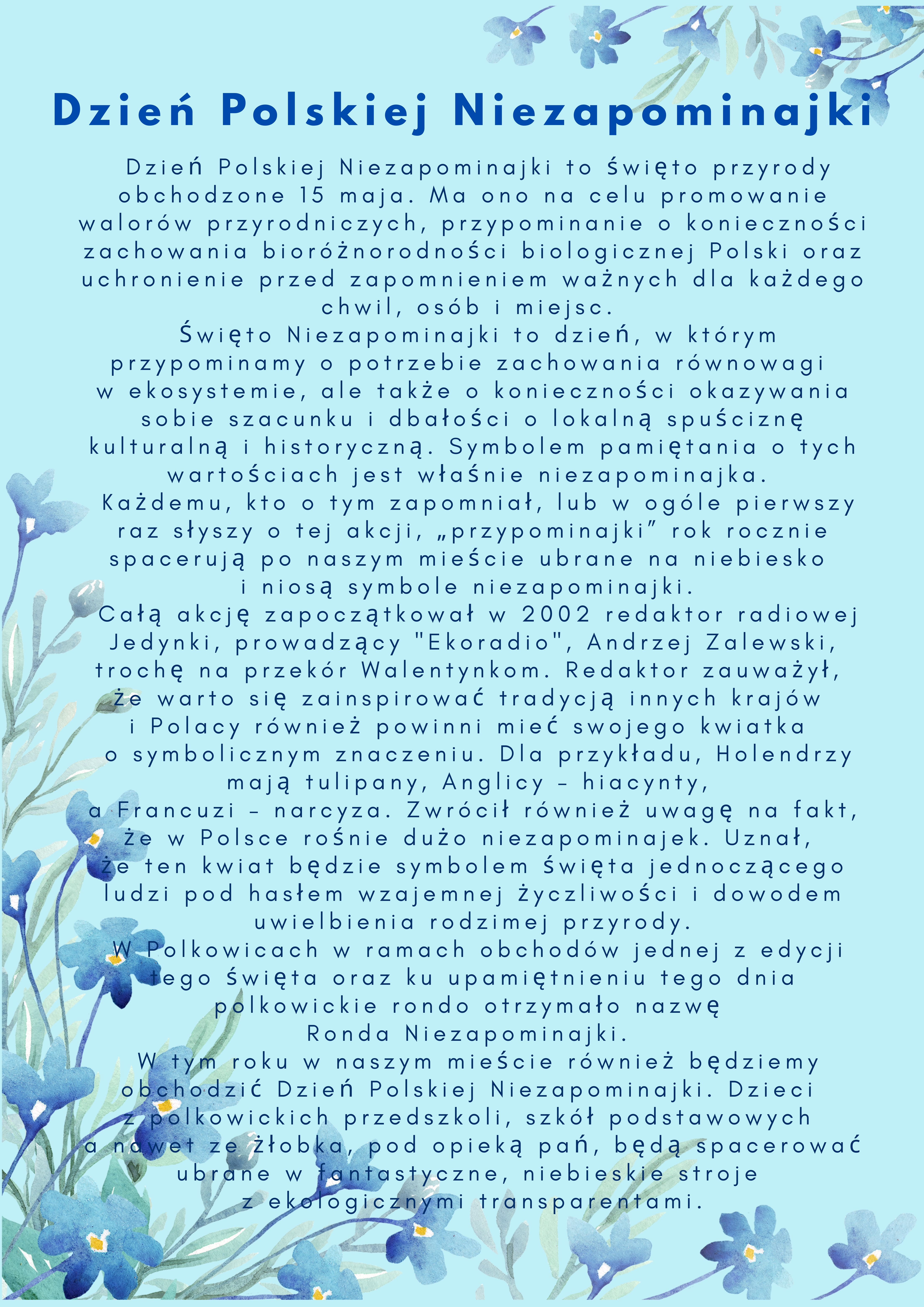 Dzień Polskiej Niezapominajki 