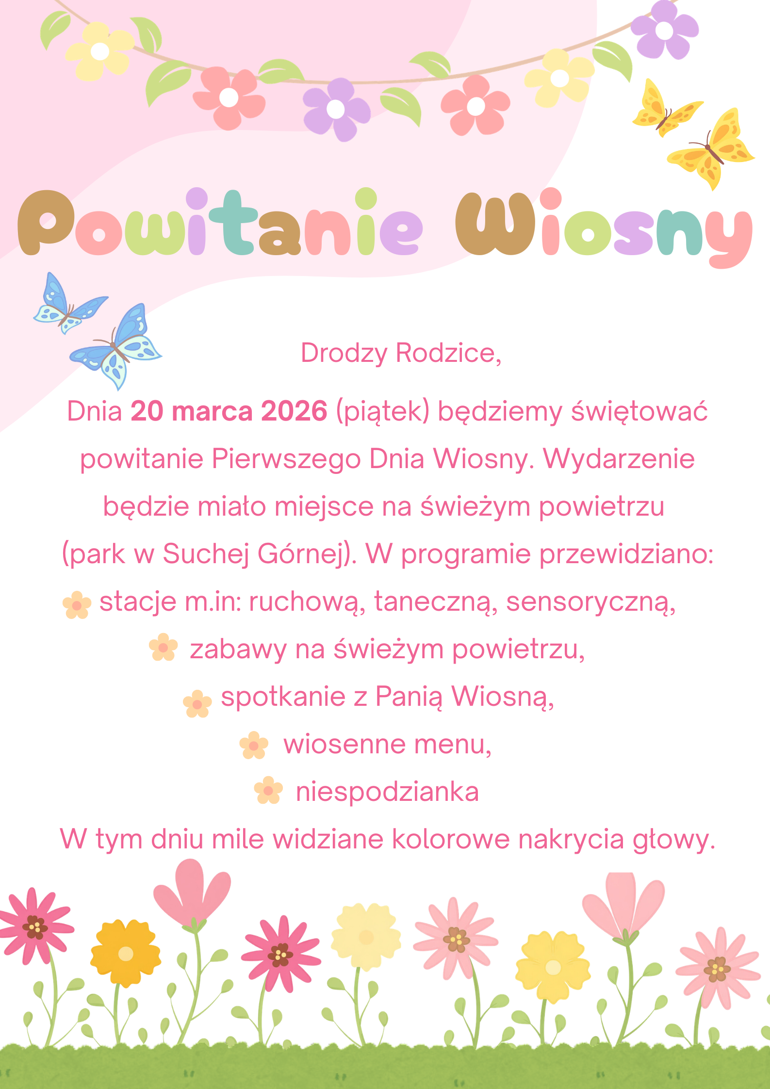 Powitanie wiosny/Dzień kolorowej głowy