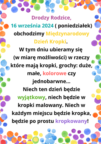 Dzień Kropki u Misia Uszatka 