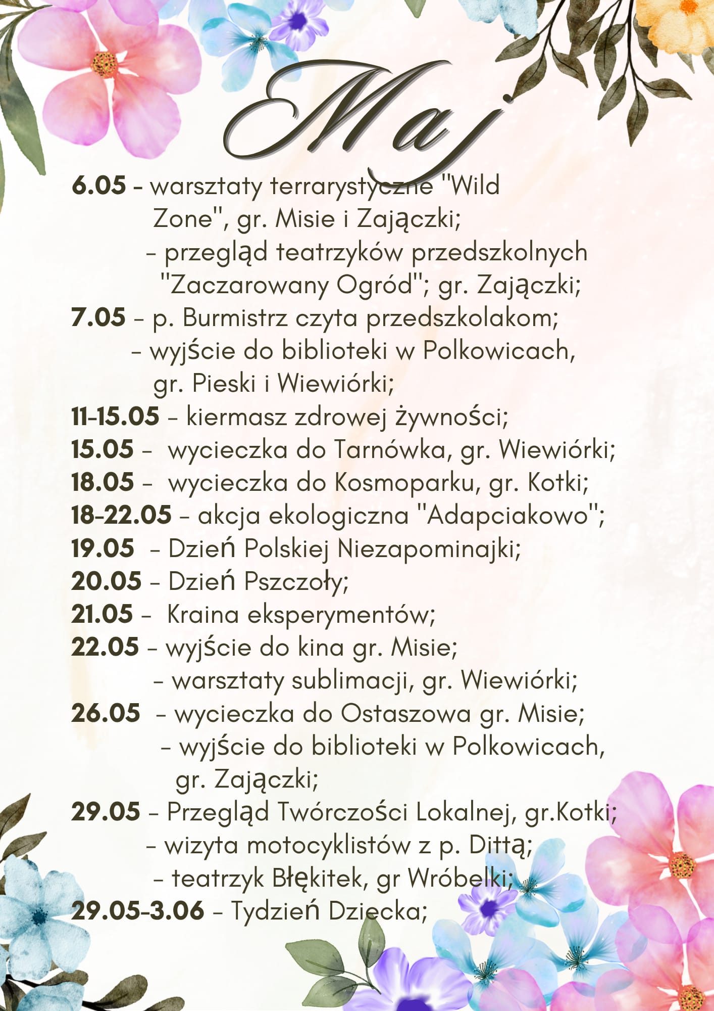 Ważne wydarzenia w maju
