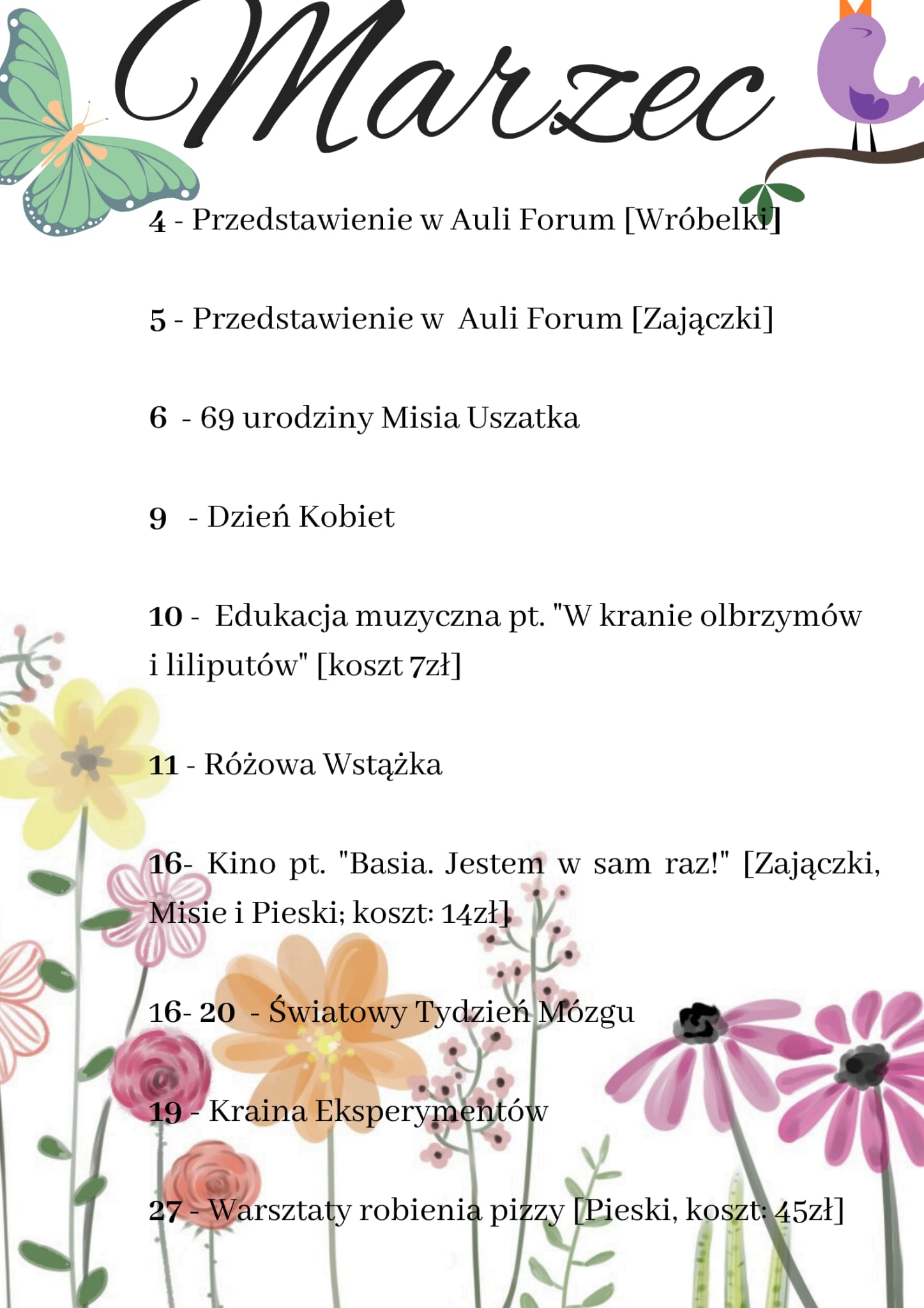 wydarzenia w marcu